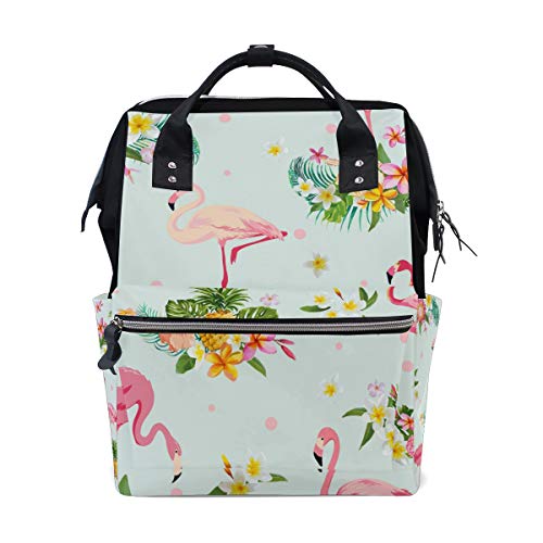 Montoj Campus-Rucksack mit Flamingo-Vogel- und tropischen Blumen von MONTOJ