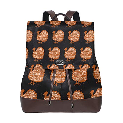 Montoj Cool Turkey Happy Thanksgiving Leder Reisetasche Campus Rucksack von MONTOJ