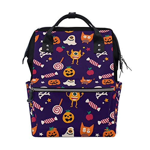 Montoj Halloween-Rucksack mit Kürbis-Gespenster-Motiv, Segeltuch von MONTOJ