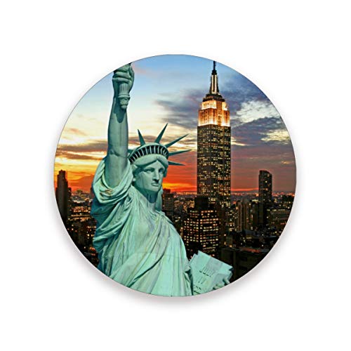 Montoj New York Freiheitsstatue Untersetzer für Getränke, einzigartiges Geschenk für Freunde, saugfähige Untersetzer für Getränke, holz, 1, 2 pieces set von MONTOJ