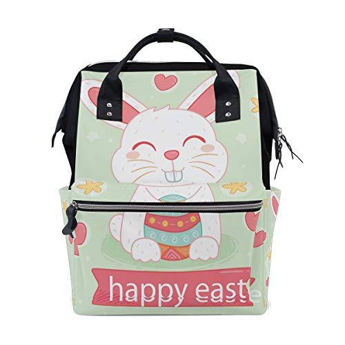 Montoj Rabbit Happy Ostern Canvas Rucksack Reise Campus Rucksack von MONTOJ