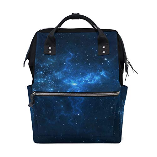 Montoj Rucksack, Segeltuch, Galaxie-Muster, Blau von MONTOJ