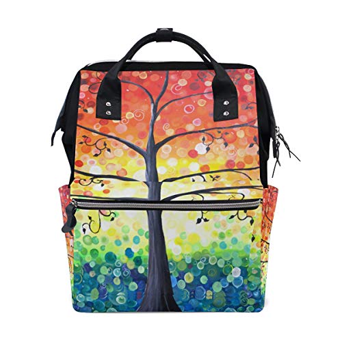 Montoj Rucksack mit Baum-Motiv, Leinen, für Reisen, Campus von MONTOJ