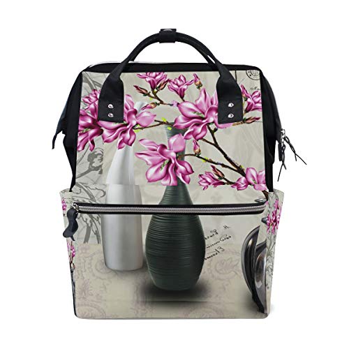 Montoj Rucksack mit Blumenvase, Segeltuch, Violett von MONTOJ