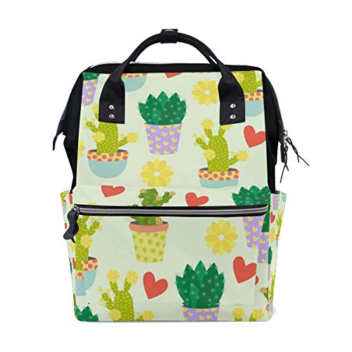 Montoj Rucksack mit Kakteen Blumen und Herzen, Segeltuch von MONTOJ