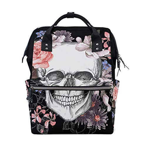 Montoj Rucksack mit Totenkopf-Motiv und Blumen Day of The Dead von MONTOJ