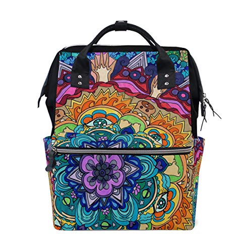 Montoj Trippy Mandala Canvas Rucksack Reise Campus Rucksack von MONTOJ