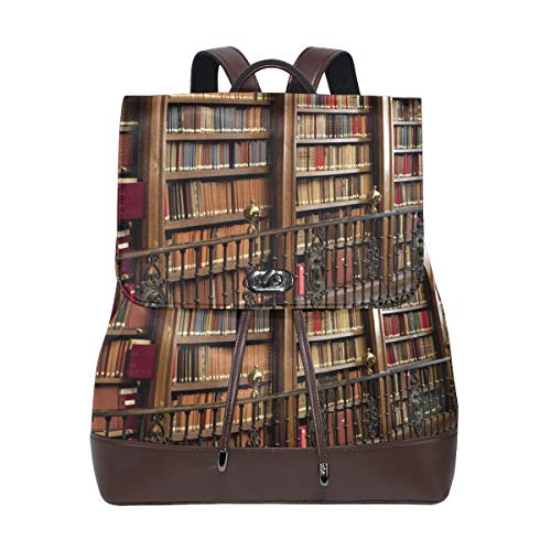 Montoj Vintage Bücherregal Muster Tagesrucksack Rucksack von MONTOJ