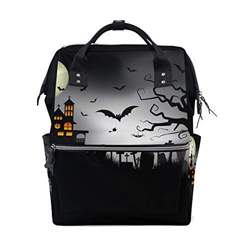 Montoj gruseliger Halloween-Rucksack aus Segeltuch für Reisen und Campus von MONTOJ