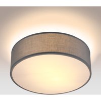 Monzana - Deckenlampe Stoff 30 cm Rund 1 flammig E27 Deckenleuchte Stoffdeckenleuchte Stoffdeckenlampe Schlafzimmer Wohnzimmer Grau Schwarz Taupe von monzana