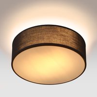 Monzana - Deckenlampe Stoff 30 cm Rund 1 flammig E27 Deckenleuchte Stoffdeckenleuchte Stoffdeckenlampe Schlafzimmer Wohnzimmer Grau Schwarz Taupe von monzana