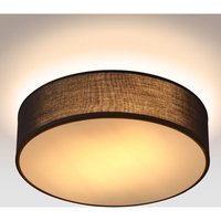 Deckenlampe Stoff 38 cm Rund 2 flammig E27 Deckenleuchte Stoffdeckenleuchte Stoffdeckenlampe Schlafzimmer Wohnzimmer Grau Schwarz Taupe Weiß schwarz von monzana