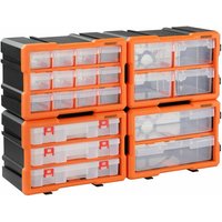 Kleinteilemagazin Sortimentskasten erweiterbar verschiedene Größen Sortierbox für Kleinteile Aufbewahrungsbox 72 Fächer Komplettset - Monzana von monzana