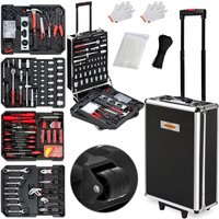 Monzana - Werkzeugkoffer xxl gefüllt Set 899tlg Qualitätswerkzeug Werkzeugkasten Werkzeugkiste Werkzeugtrolley anthrazit von monzana