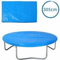 Trampolin Abdeckung ø 183/244/305/366/427 cm blau reißfest UV-beständig Wetterschutzplane Trampolinschutz Abdeckplane Regenabdeckung 305cm - blau von monzana