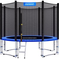 Trampolin ø 427 cm tüv süd gs zertifiziert Komplettset inkl. Sicherheitsnetz Leiter Randabdeckung & Zubehör Kindertrampolin Gartentrampolin - Monzana von monzana