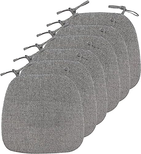 MOODMUSE Küchenstuhlkissen Mit Bändern,Sitzkissen for Das Esszimmer,U-förmige rutschfeste Stuhlpolster 2/4/6er Set (Color : Black and Grey, Size : Pack of 6) von MOODMUSE