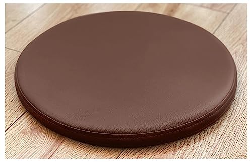 MOODMUSE Rund Stuhlkissen,Rundes Sitzkissen Aus Kunstleder,Rundes Stuhlkissen Aus Memory-Schaum,Rutschfestes Stuhl-Sitzkissen for Zuhause,Büro Und Küche (Color : Brown, Size : 30cm/11.8inch) von MOODMUSE