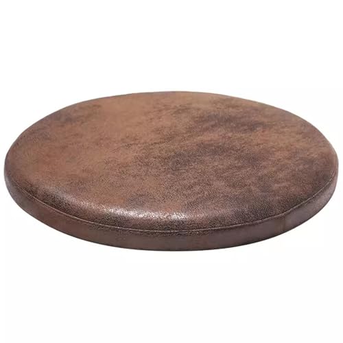 MOODMUSE Rund Stuhlkissen,Rundes Sitzkissen Aus Leder,Rund Sitzpolster Mit 12/14/16/18 Zoll,4,5 cm Dickes Stuhlkissen Aus Memory-Schaum,Wasserdichter Und Abnehmbarer Bezug(Olive Brown,45cm/18in) von MOODMUSE