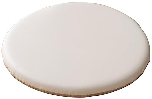 MOODMUSE Runde Kunstleder-Küchenstuhlkissen,Runde Sitzkissen Dickes Rutschfestes Memory-Schaum Stuhlkissen Für Stühle Esszimmer Außen Innen (Color : Ivory, Size : 38cm/15inch) von MOODMUSE