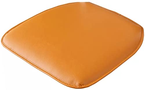 MOODMUSE Stuhlkissen,Leder-Küchenstuhlkissen – Hufeisenförmiges Sitzkissen Und Esszimmerstuhlpolster, 43 X 40 cm, rutschfeste Gummi-Rückseite, 1/2/4er Set (Color : Orange-3, Size : Set of 1) von MOODMUSE