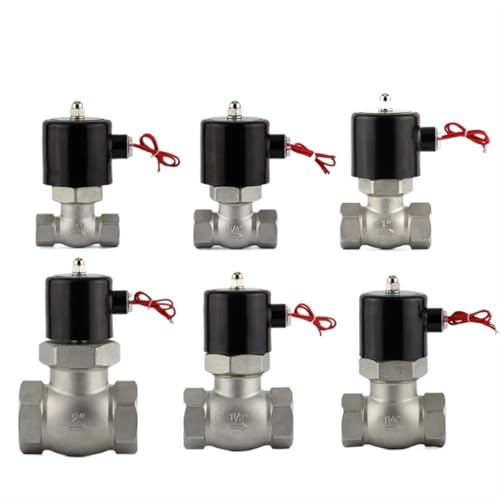 16bar Temperatur 180 °C 2-Wege-Wasser-Luft-Dampf-Magnetventil SS304 2 Zoll US-50 PTFE normal geschlossenes Edelstahl-Dampfventil(DC12V) von MOOEDJKL