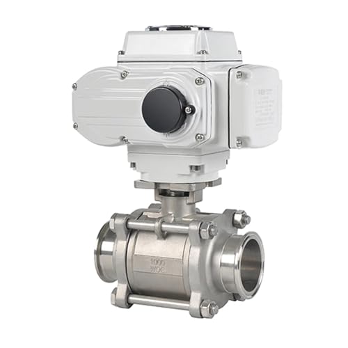 DN40 2-Wege-Plattform-Motorkugelhahn Edelstahl Q911F-16P Tri-Clamp-Ferrule-Typ Elektrischer Kugelhahn(24VDC) von MOOEDJKL