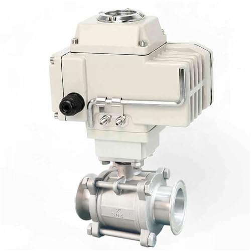 DN50 2-Wege-Hochplattform-Elektrokugelhahn Φ57 Edelstahl Tri-Clamp-Ferrule-Typ Motorisierte Kugelhähne 220 V 24 V(24VDC) von MOOEDJKL