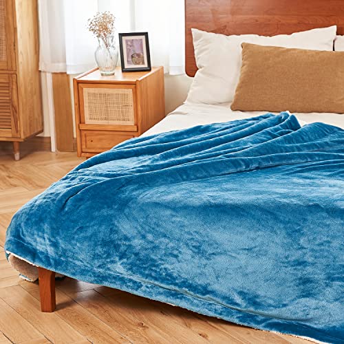 MOOFUN Kuscheldecke Sherpa-Fleece – Weiche, Flauschige und strapazierfähige Decke für Sofa und Bett, Blaugrün, 150 cm x 200 cm von MOOFUN