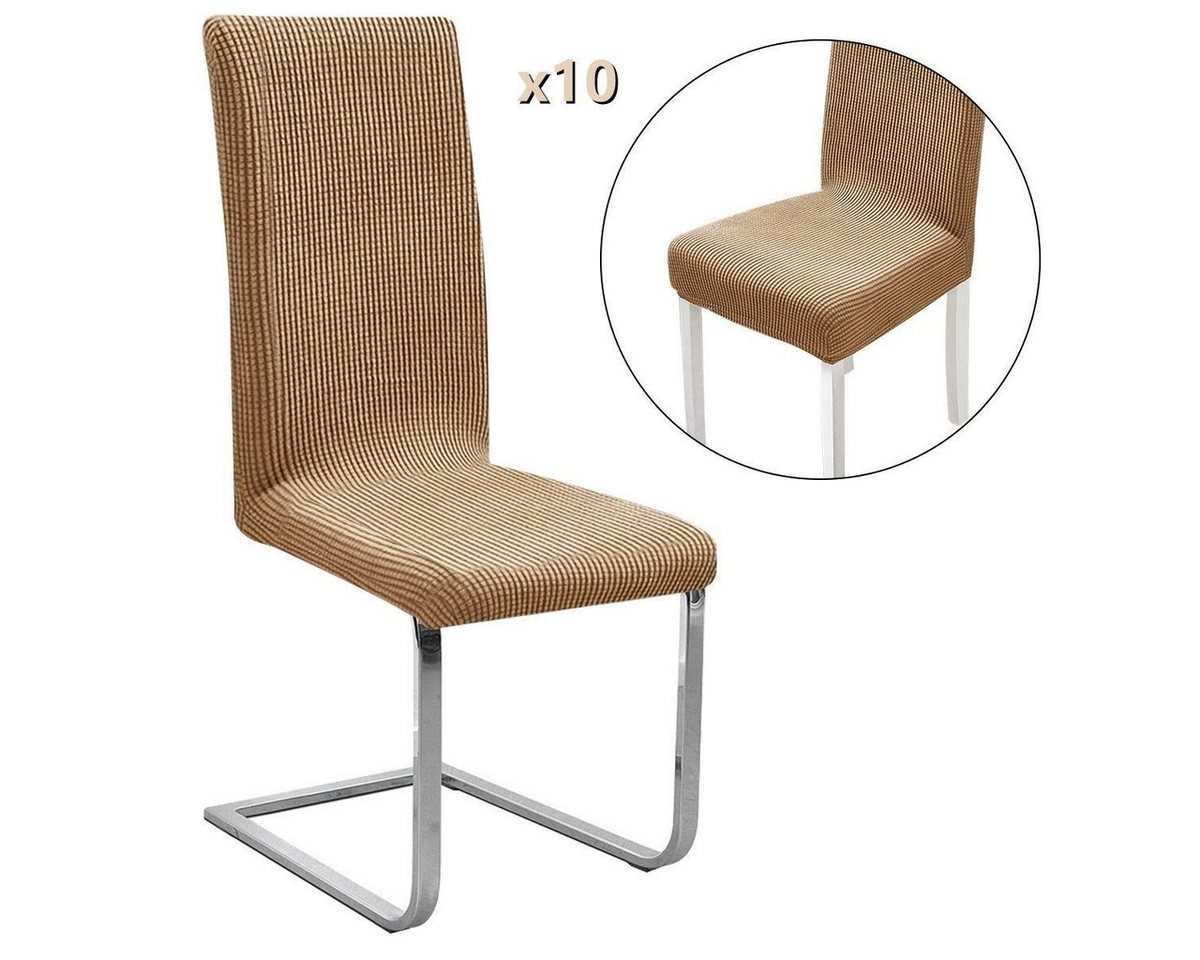 Stuhlhusse Stretch Stuhlbezug 10er Set Stuhlhussen Waschbar elastische, MOOHO von MOOHO