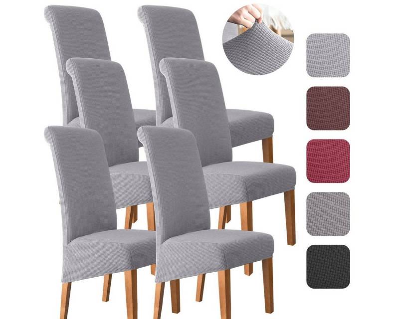 Simloveve Stuhlhusse Stretch Stuhlbezug 6er Set Stuhlhussen Waschbar elastische, Moderne M/L Husse Elasthan Stretchhusse Elastische Universal Waschbar von Simloveve