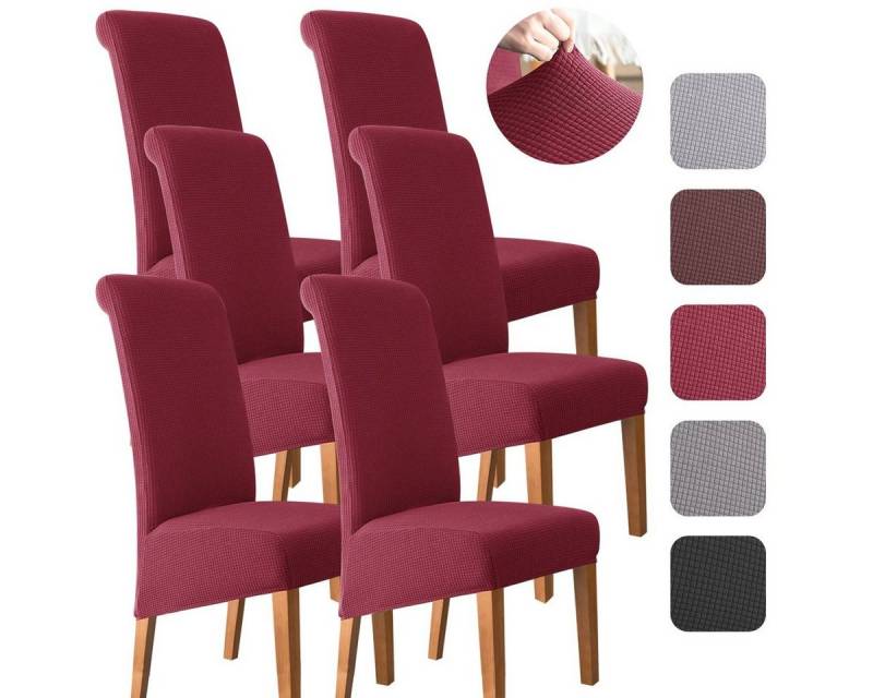Simloveve Stuhlhusse Stretch Stuhlbezug 6er Set Stuhlhussen Waschbar elastische, Moderne M/L Husse Elasthan Stretchhusse Elastische Universal Waschbar von Simloveve