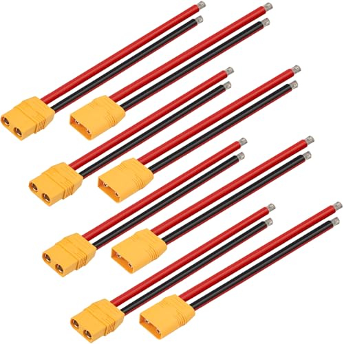MOOKEERF XT90H XT90 Stecker und Buchse Stecker mit 150 mm 10 AWG Silikondraht für RC Lipo Akku FPV Racing Drohne, 4 Paar von MOOKEERF