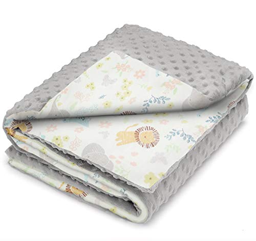 MOOMERRY®️ 4-Jahreszeiten Babydecke Mikrofaser Füllung 100×80cm - Feingewebte Baumwolle Minky - Kuscheldecke Krabbeldecke Kinderwagendecke - Zertifizierte Qualität (Grau) von MOOMERRY