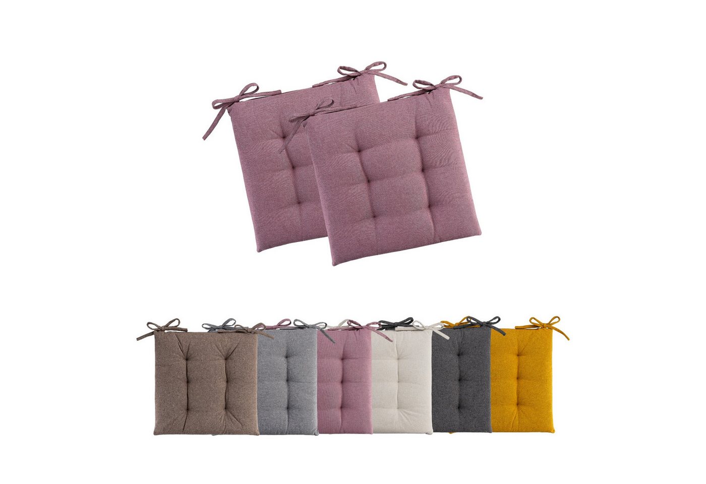 MOON Heimtextilien Sitzkissen 2er Pack verschiedene Farben Polyester Polyurethan Moon, mit Band MOON Heimtextilien Sitzkissen 2er Pack verschiedene Farben Polyester Polyurethan Moon, mit Band von MOON Heimtextilien