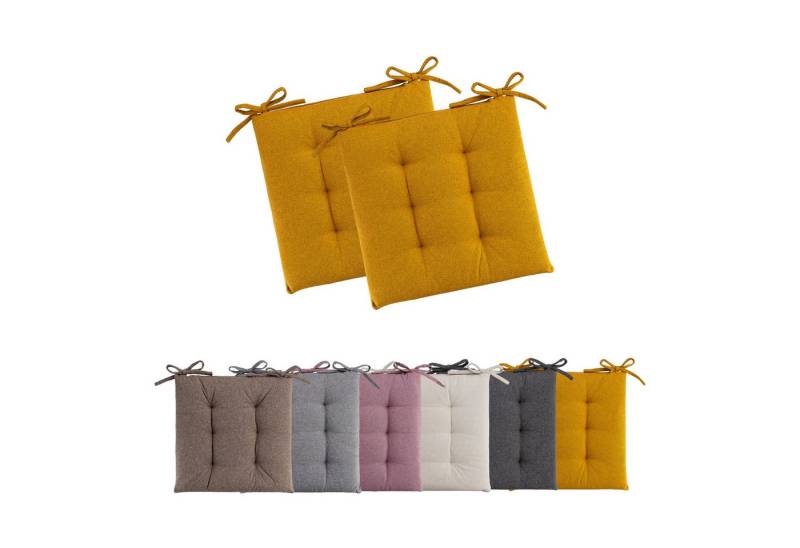MOON Heimtextilien Sitzkissen 2er Pack verschiedene Farben Polyester Polyurethan Moon, mit Band von MOON Heimtextilien