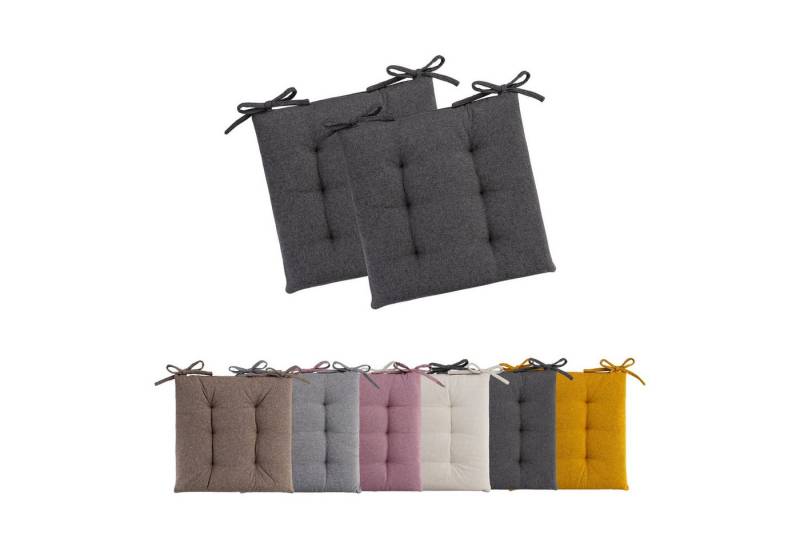 MOON Heimtextilien Sitzkissen 2er Pack verschiedene Farben Polyester Polyurethan Moon, mit Band von MOON Heimtextilien