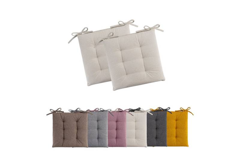 MOON Heimtextilien Sitzkissen 2er Pack verschiedene Farben Polyester Polyurethan Moon, mit Band von MOON Heimtextilien
