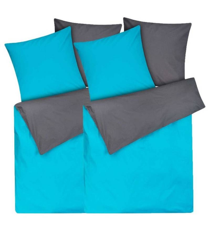 MOON Heimtextilien Wendebettwäsche 2er Pack MOON Renforcé UNI Bettwäsche 100% Baumwolle 135x200 / 80x80 von MOON Heimtextilien