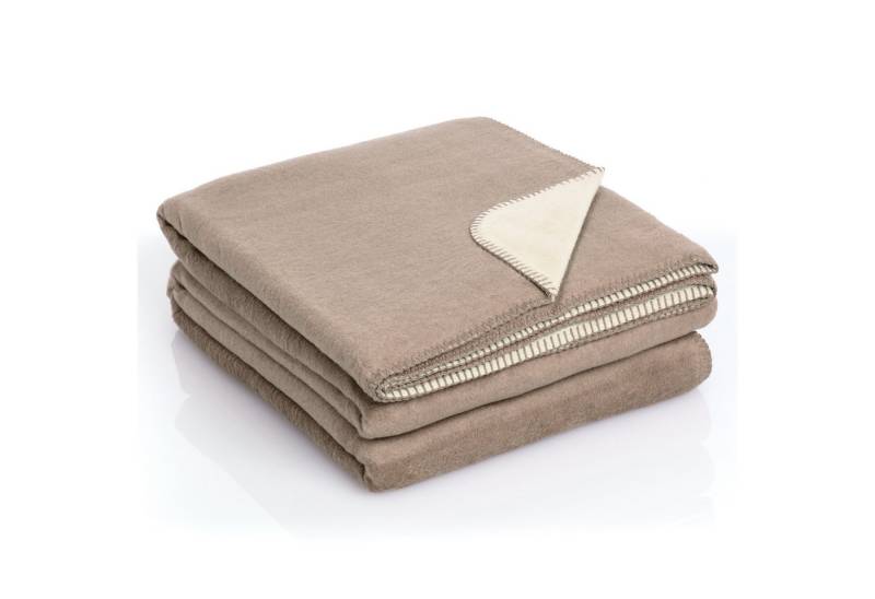 Wohndecke Moon Kuscheldecke Doubleface Baumwollmix ca 220x240cm gekettelter Rand, MOON Heimtextilien, Kuscheldecke von MOON Heimtextilien
