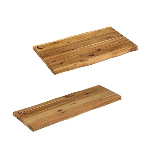 MOON HOME Schneidebrett Mars 2er-Set, hochwertiges Servierbrett aus Akazie/Holz, rustikales Holzbrett ideal zum stilvollen Servieren, natürlich antibakteriell & hygienisch, 45x27x2 cm & 53x29x2 cm MOON HOME Schneidebrett Mars 2er-Set, hochwertiges Servierbrett aus Akazie/Holz, rustikales Holzbrett ideal zum stilvollen Servieren, natürlich antibakteriell & hygienisch, 45x27x2 cm & 53x29x2 cm von MOON KITCHEN HOME
