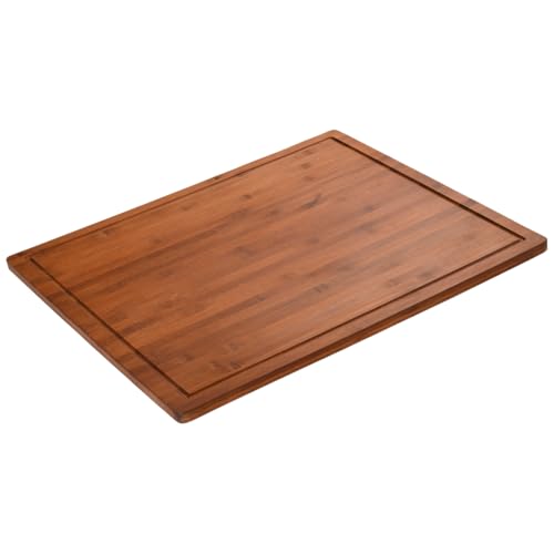 MOON HOME Schneide- und Abdeckplatte - Eclipse, aus nachhaltigem FSC Bambus/Holz, antibakteriell, große 2 in 1 Herdabdeckplatte, rutschfeste Füße, mit Saftrille, 50 x 56 x 4 cm von MOON KITCHEN HOME