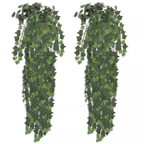 MOONAIRY Künstlicher Efeu grün 90 cm 2 Stück, Künstliche Pflanzen Deko, Kunstpflanzen Wie Echt, Künstliche Zimmerpflanzen, Pflanzen Deko, Artificial Pflanzen von MOONAIRY