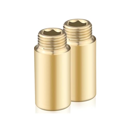 2 Stück Messing Hahnverlängerung Gewindefitting 1,3 cm 40 mm Messing Hahnverlängerung einfach zu bedienen für Sanitär- und Heizungssysteme von MOONDAME