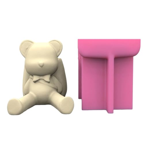 Blumentopf-Silikonform für Betonbär mit Beutel, Blumentopf-Formen, Zemente, Silikon für Vasen von MOONDAME