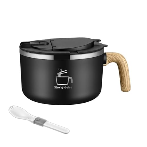 Easy Meals Nudelschüssel Mehrzweck-Edelstahl-Küchenschüssel für Ramen, Zuhause oder Büro von MOONDAME
