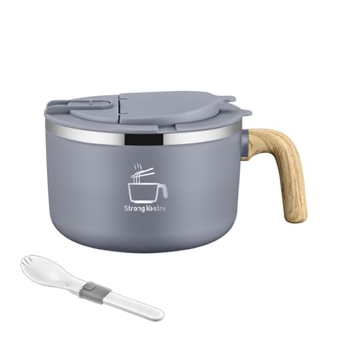 Easy Meals Nudelschüssel Mehrzweck-Edelstahl-Küchenschüssel für Ramen, Zuhause oder Büro von MOONDAME
