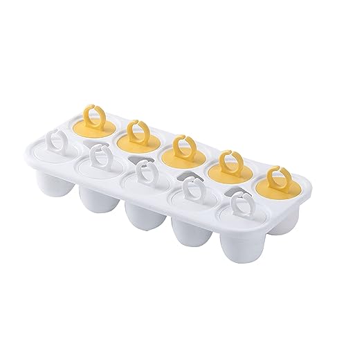 Eisformen mit 10 Mulden, leicht zu lösen, Eisformen mit Stäbchen, wiederverwendbare Form für Eis am Stiel von MOONDAME