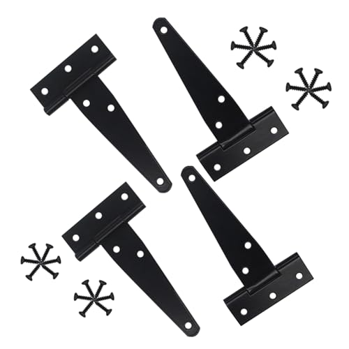 Industrielle T-Riemen, Schuppentürscharnier-Set, rostfrei, strapazierfähig, T-Scharnier-Set, robuste Metallbeschläge für Scheunen und Zäune von MOONDAME