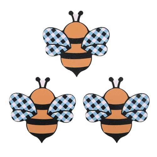 MOONDAME Bienentag Festival Dekoration Holzschild Tortenständer Obst Zubehör Gelbe Bienen PVC Tablett Ständer Ornamente von MOONDAME
